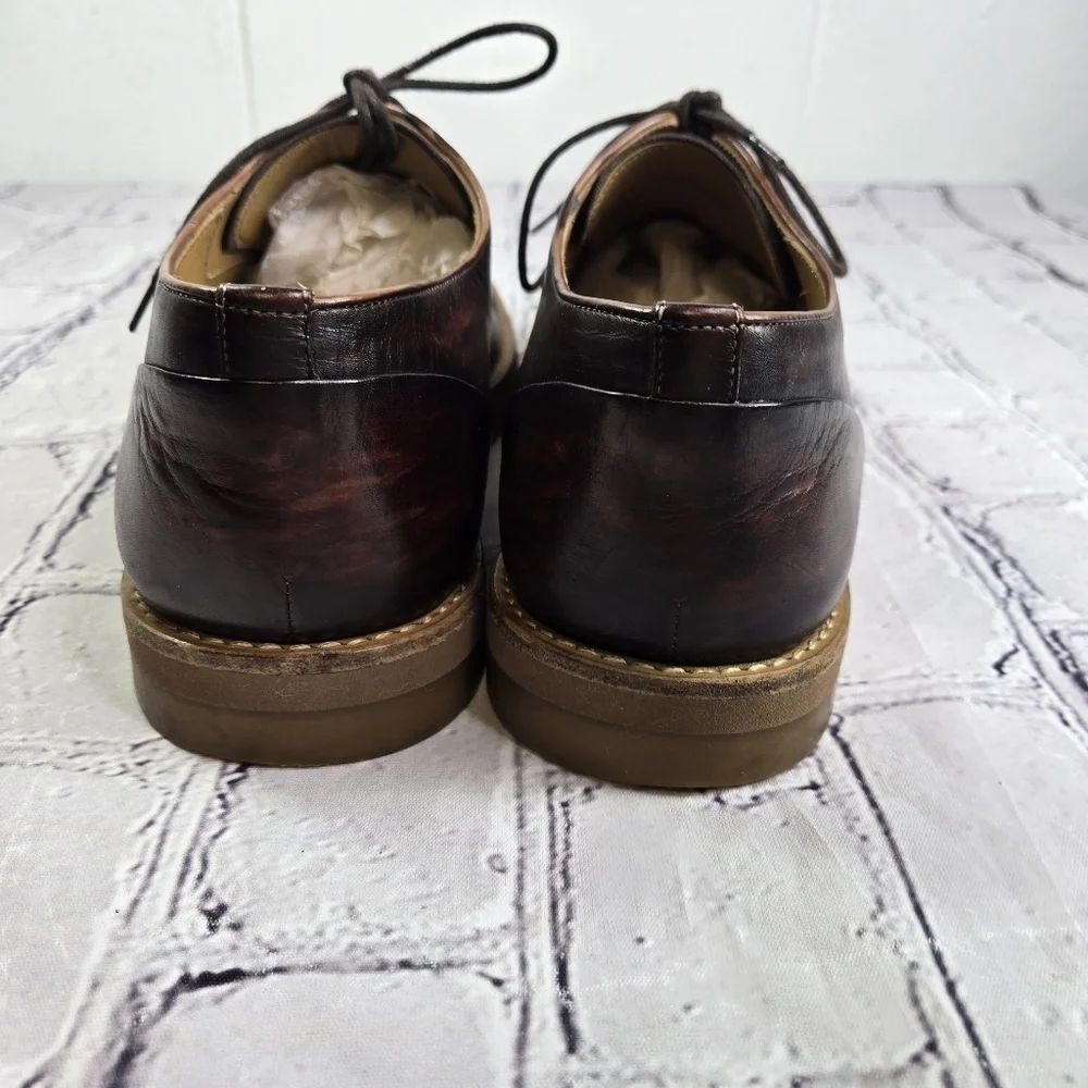 Magnanni brown leather lace up derby oxford shoes spain